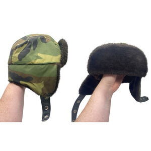 Vintage Ear Flap Trapper Hat Cap Camo Camouflage Thinsulate Gore-Tex 3M Hunting
